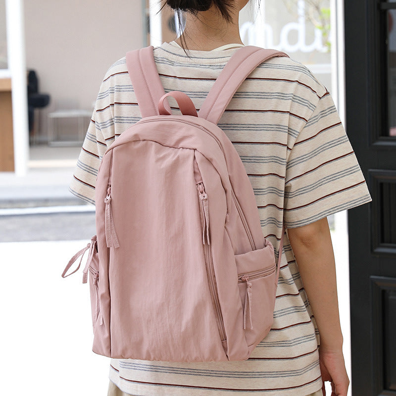 Leisure Artistic Nylon Versatile Fashion Solid Color Women's Backpack