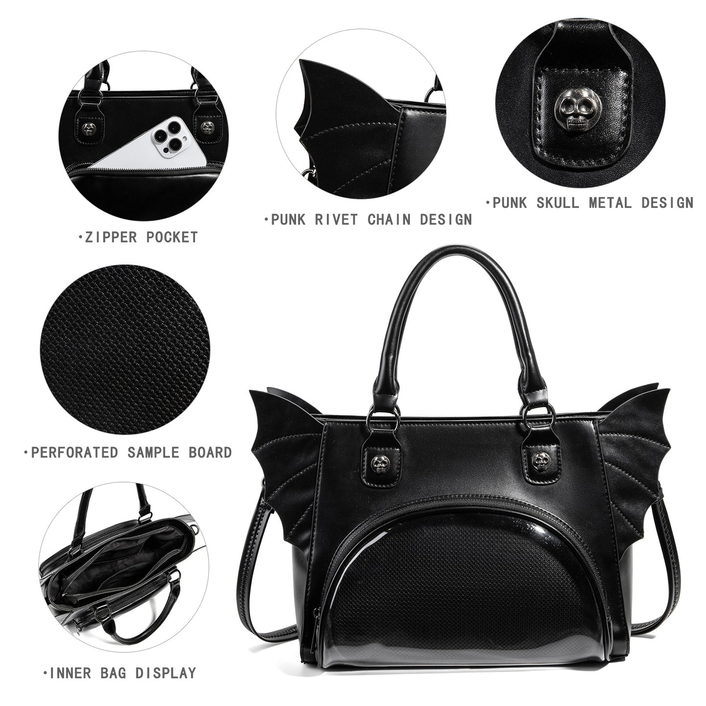 Goth Style Hot Cartoon Comic Show Game Niche Large Women's Shoulder Bag