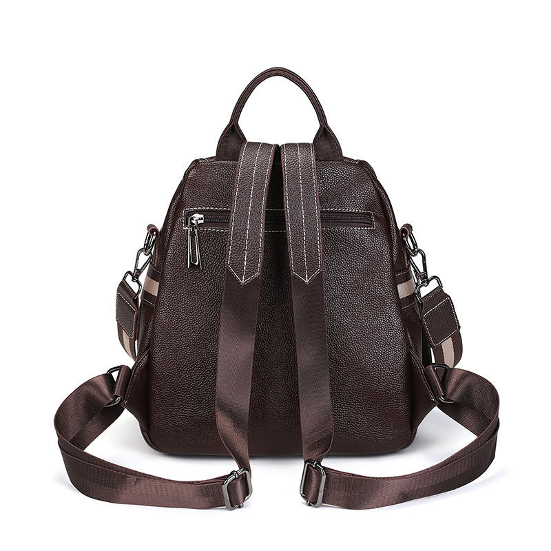 Women's Fashion Korean Large Capacity Soft Leather Backpacks