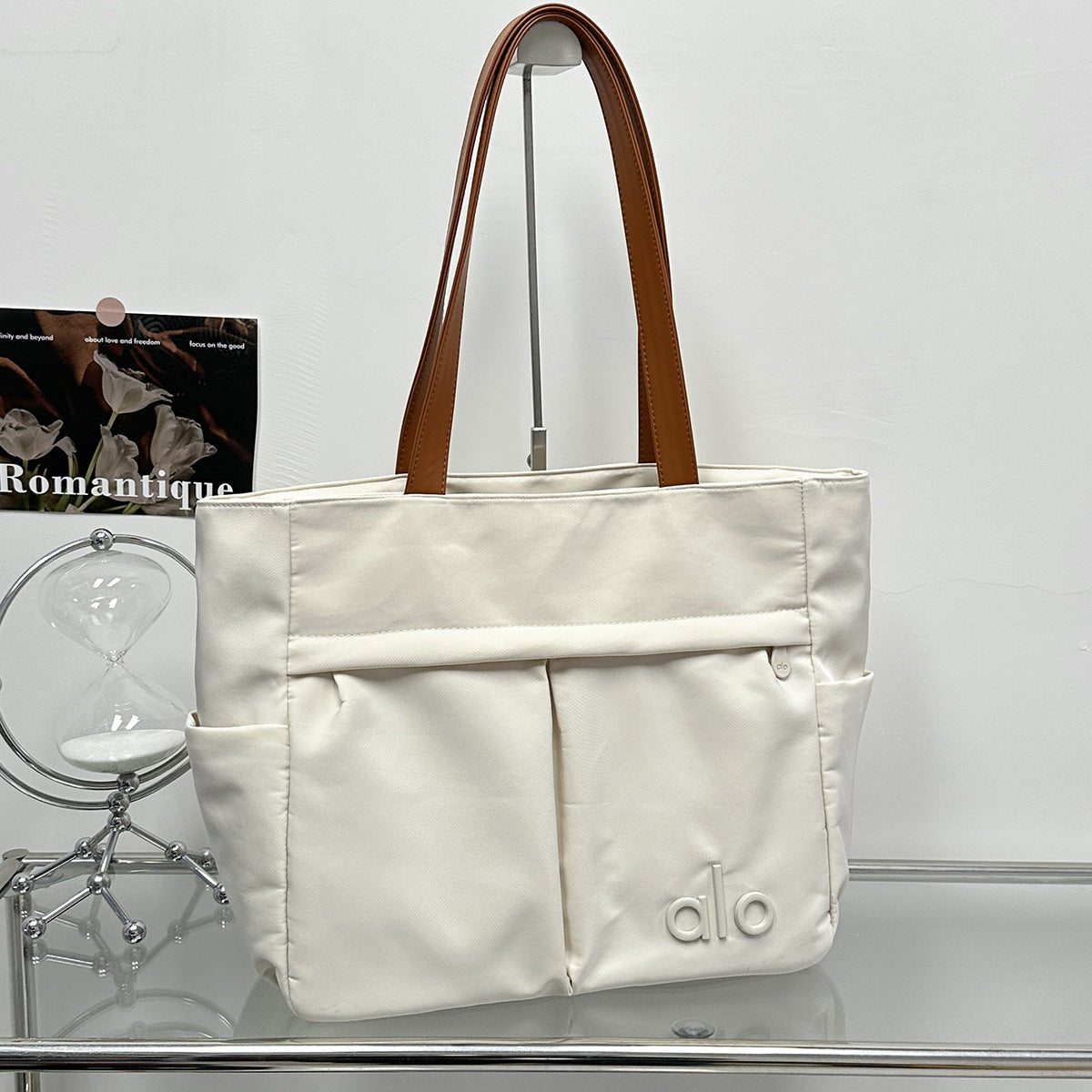 Textured Solid Color Simple Large Capacity Bags