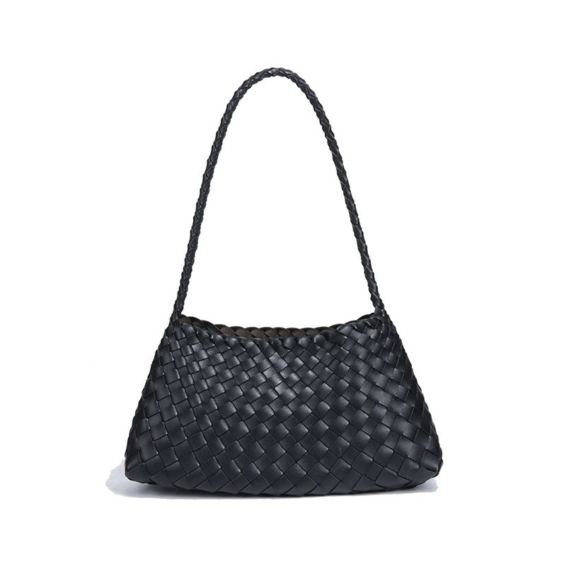 Women's Summer Niche Design Woven Large Capacity French Canvas Lazy Underarm Bag