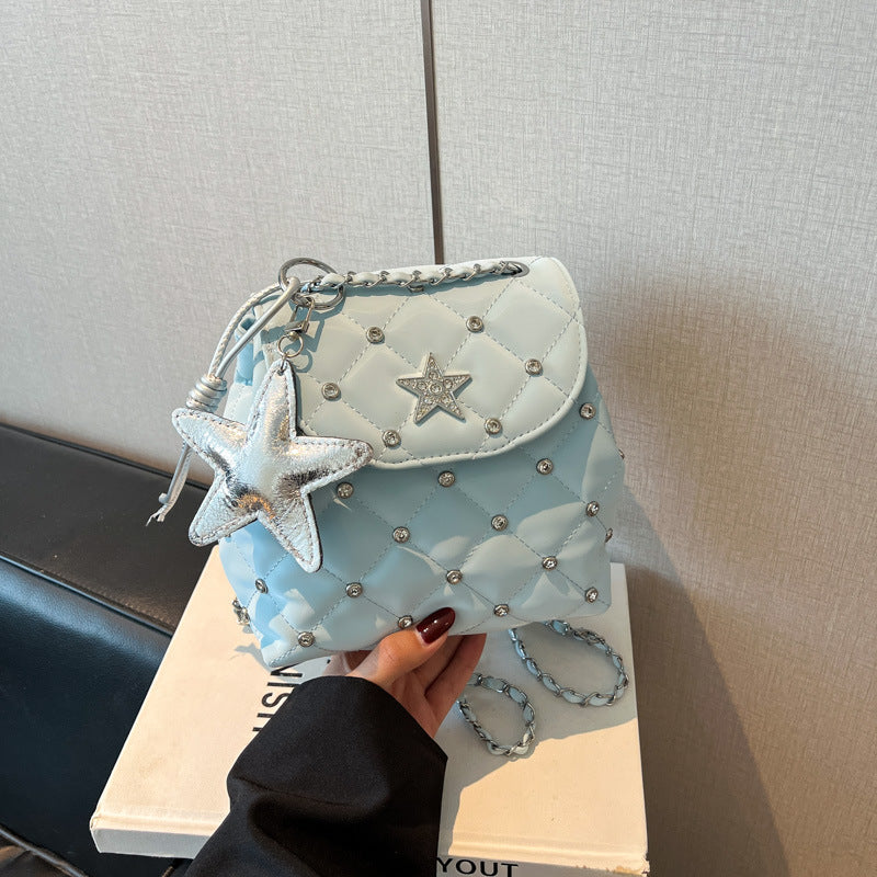 Women's Rhombus Chain Underarm Summer Fashion Niche Western Women's Backpack