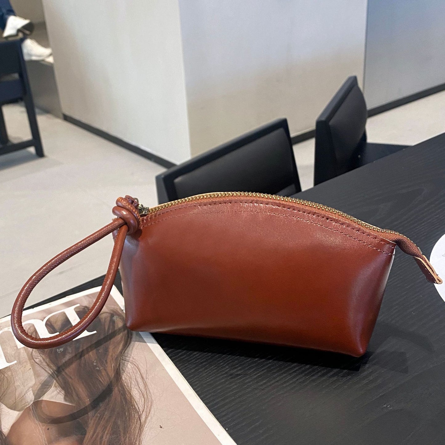 Leather Lady's Fashionable Practical Dumpling Shell Simple Bags