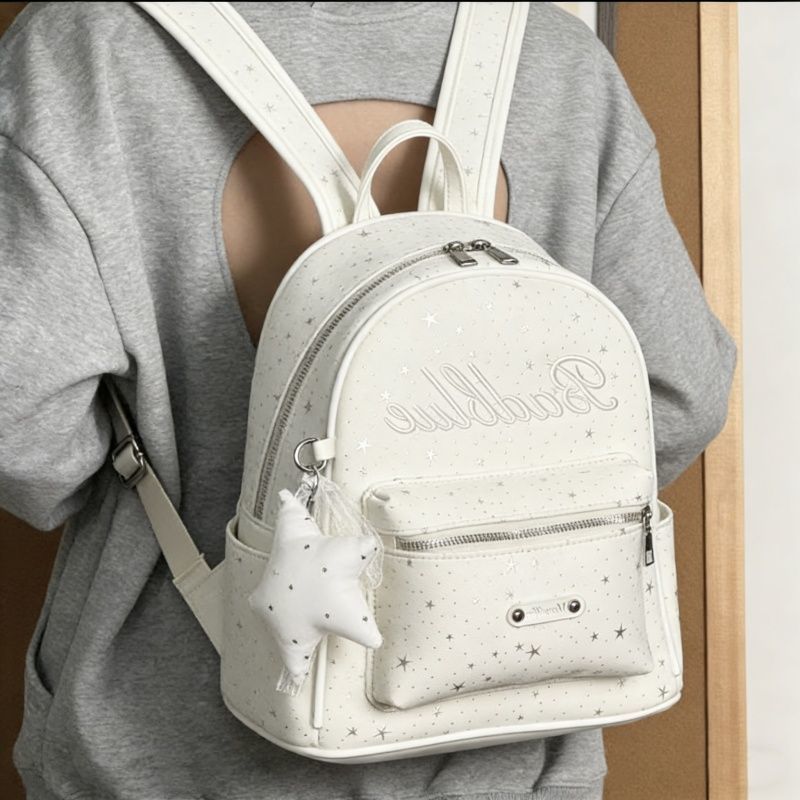 Versatile Style Starry Embroidered Korean Fashion Out Leisure Backpack