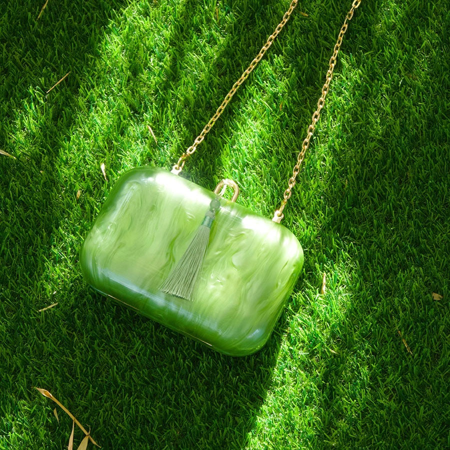 Style Artistic Acrylic Cheongsam Temperamental Tassels Bags