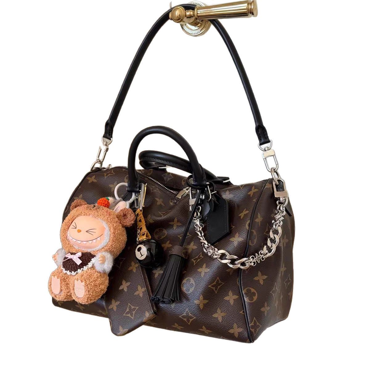 Black Warrior Pillow Cowhide High-grade Versatile Bags