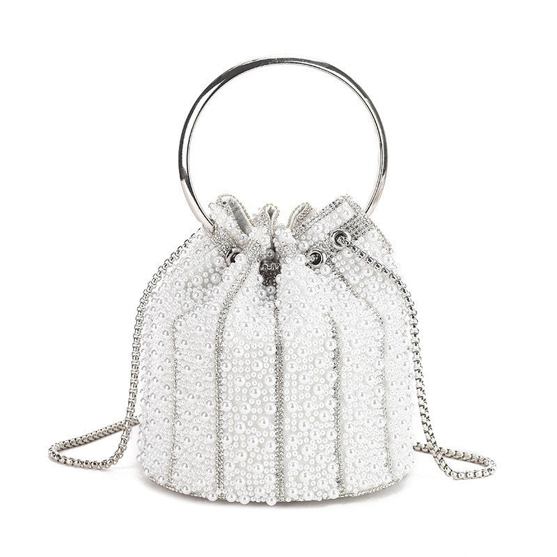 Women's Light Luxury Pearl Hand Versatile High-grade Chain Bucket Bag