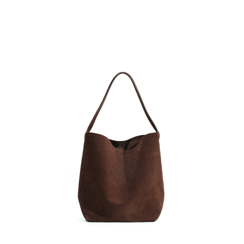 Women's Niche Genuine Leather Leisure Commute High-grade Large Bucket Bag
