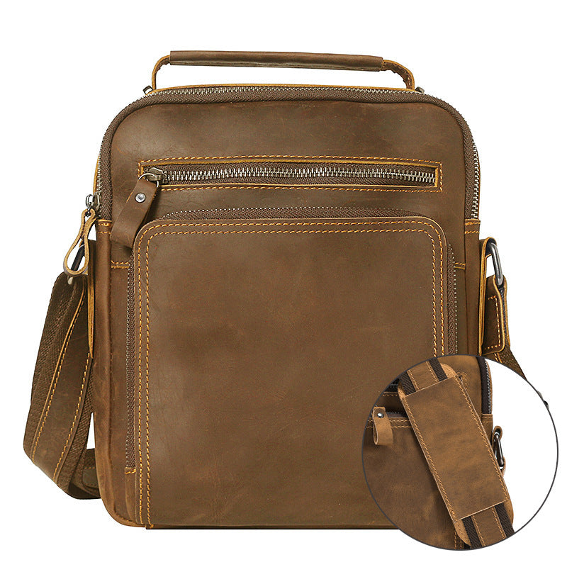 Trendy Men's Senior Leather Crazy Horse Men's Messenger Bags