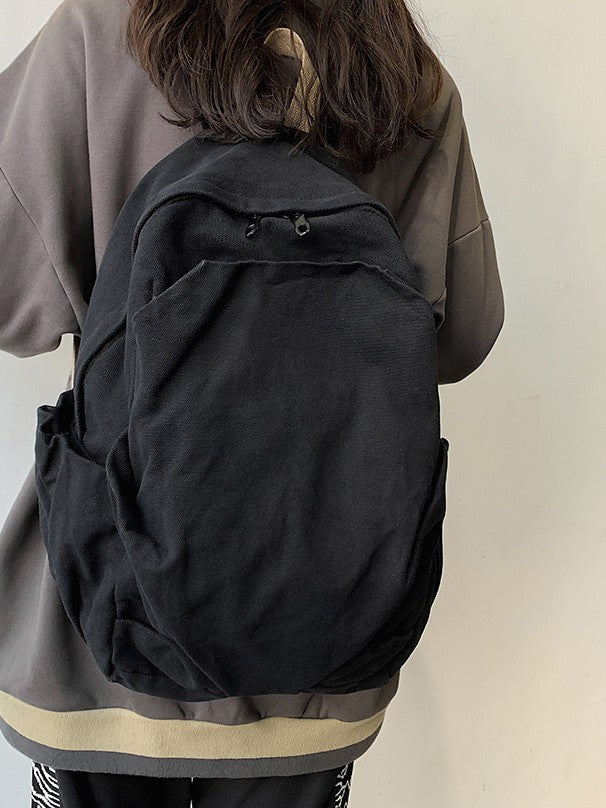 Women's Retro Mori Canvas High College Simple Leisure Backpack