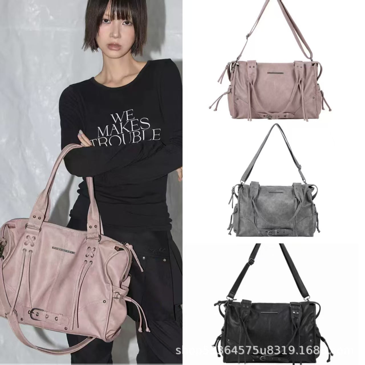 Style Retro Easy Matching Large Capacity Shoulder Bags
