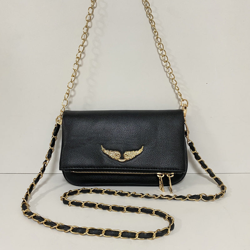 Women's French Fashion Diamond Wings Chain Envelope Shoulder Bags