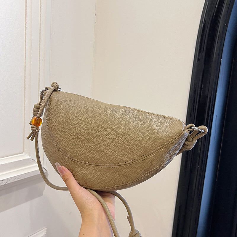 Cowhide Underarm Light Luxury Texture Croissant Simple Women's Shoulder Bag