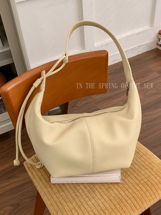 Women's Fashion Large Capacity Simple Solid Color Underarm Bag
