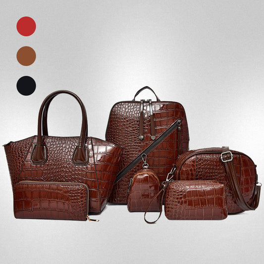 Women's Crocodile Pattern Set Mother Portable Bags