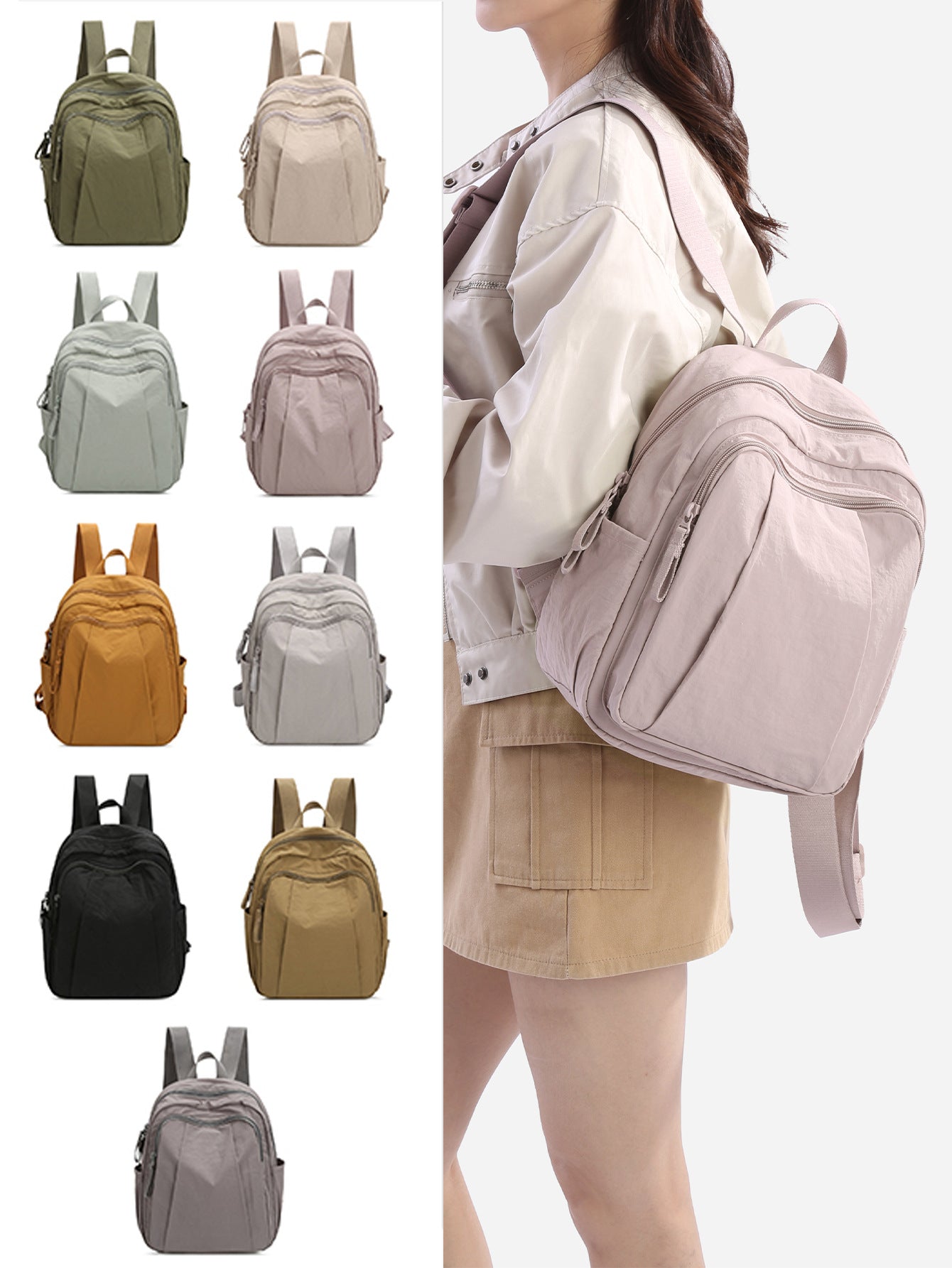 Women's Idle Style Female Nylon High Sense Backpacks