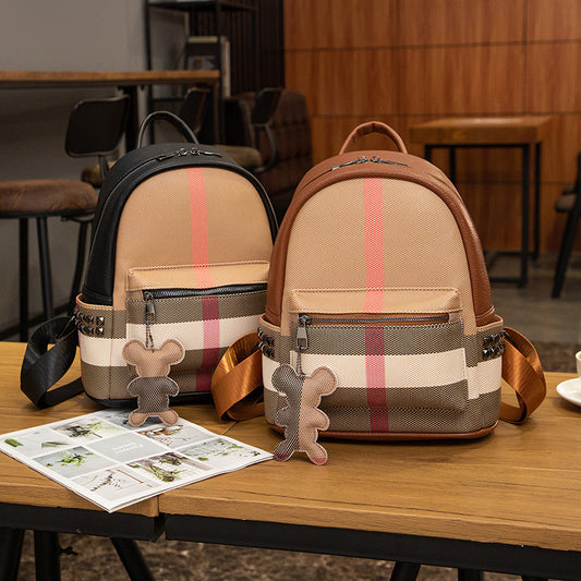 Plaid Fashion Mini Classic College Book Women's Backpack