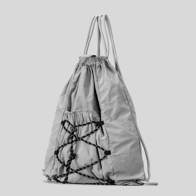 Women's & Men's Capacity Lightweight Nylon Strap Drawstring Good-looking Early Leisure Backpack