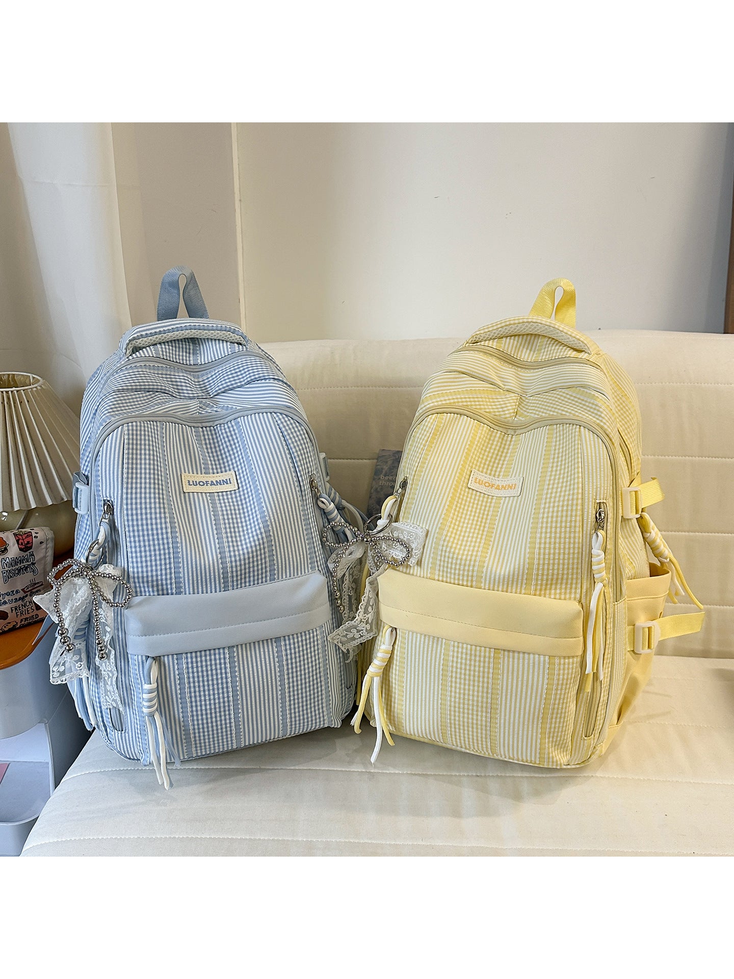 Style Vertical Bow Good-looking Junior High Backpacks