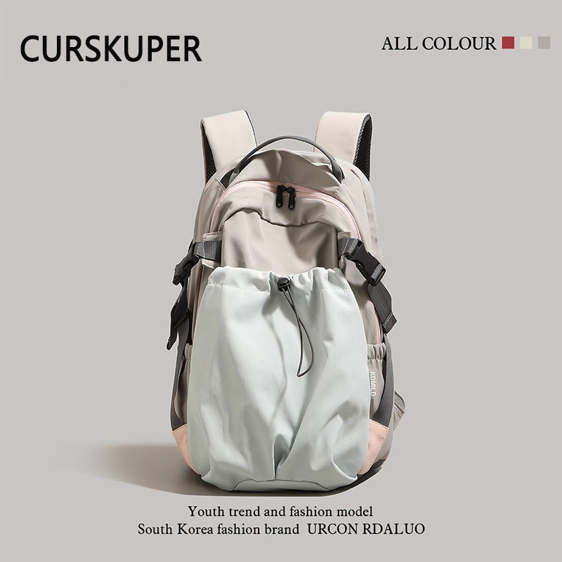 Retro Overalls Style Large Capacity Simple Lightweight Leisure Backpack