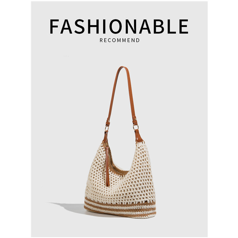 Artistic Woven Summer Seaside Vacation Beach Large Tote Bag