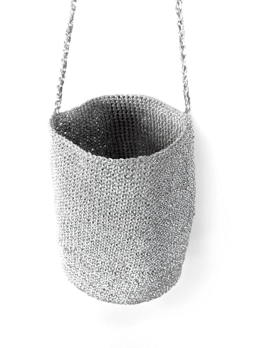 Women's Flash Sier Fresh Handmade Woven Mother Portable Bucket Bag