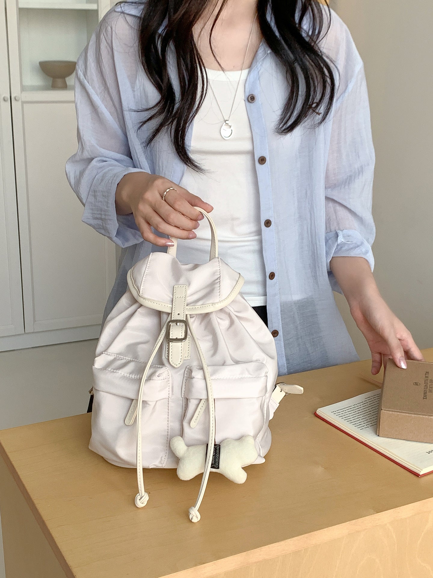Women's Korean Style Commuter Lightweight Fashion Nylon Backpacks