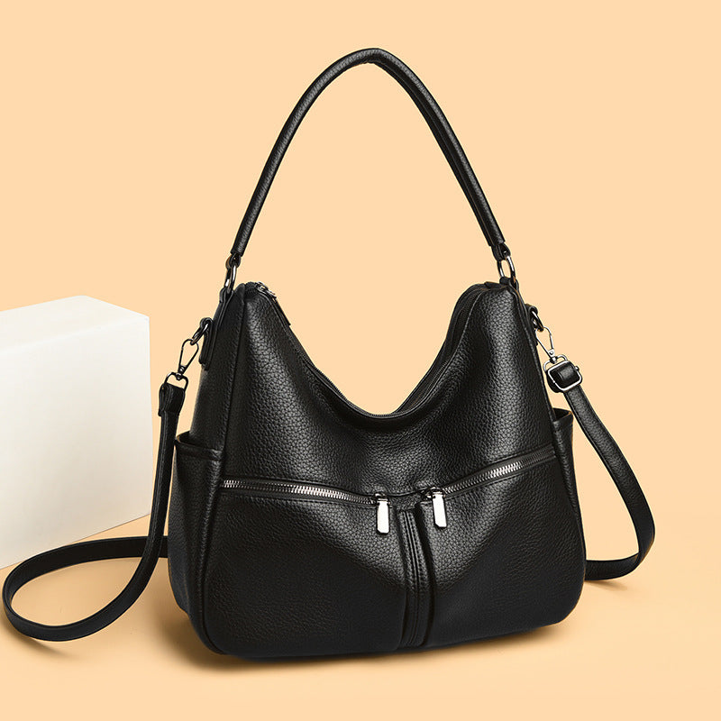 Women's Leather Commuter Large Capacity Underarm Splash Women's Messenger Bag