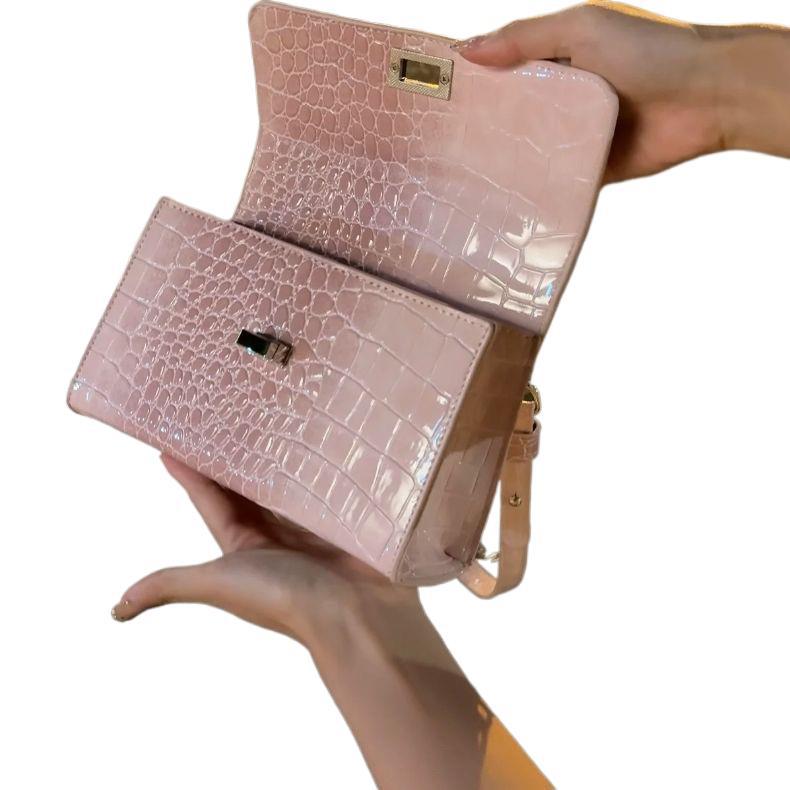 Korean Style Sweet Crocodile Pattern High Sense Autumn Mobile Phone Bag