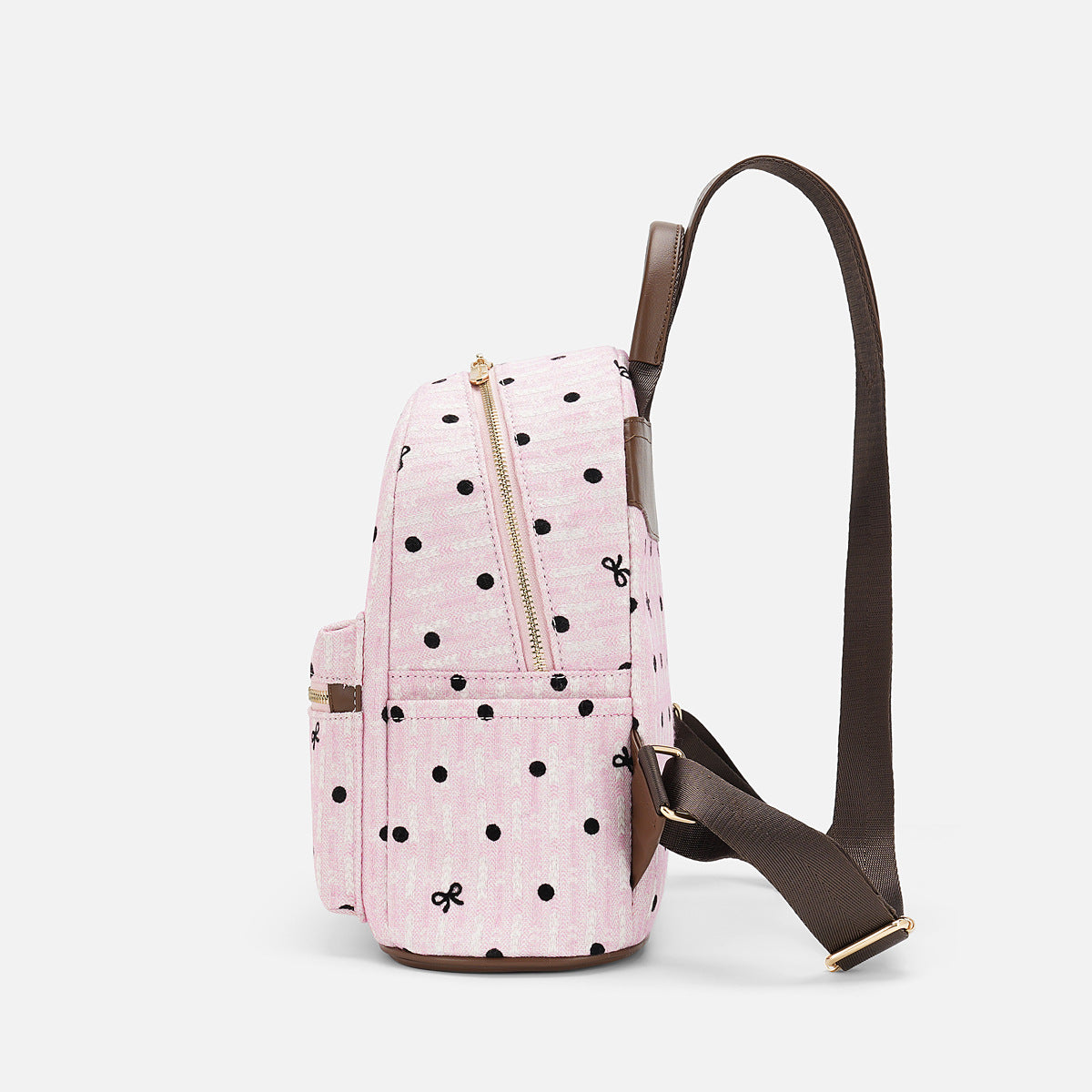 Live Direct Hair Trendy Fashion Pink With Dots Leisure Backpack