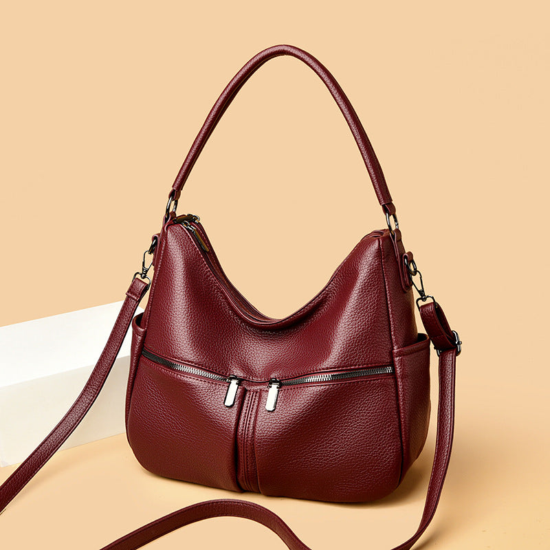 Women's Leather Commuter Large Capacity Underarm Splash Women's Messenger Bag