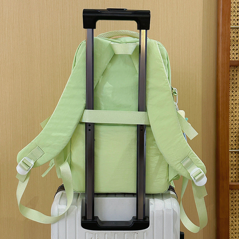 Women's Capacity Solid Color Simple Junior High Backpacks