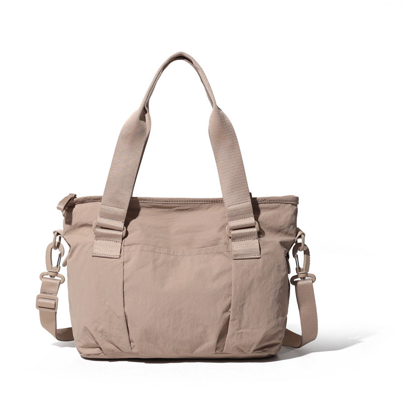 Women's Korean Style Artistic Solid Color Large Capacity Shoulder Bags