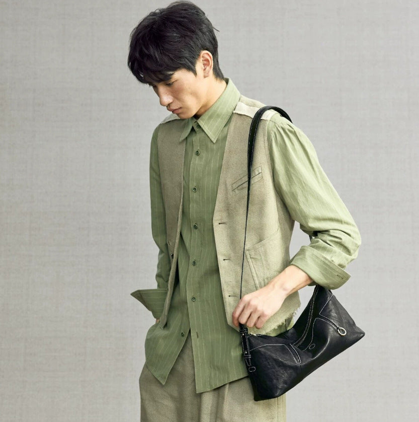 Vegetable Tanned Sheepskin Tracking Soft Pillow Commuter Tote Bag