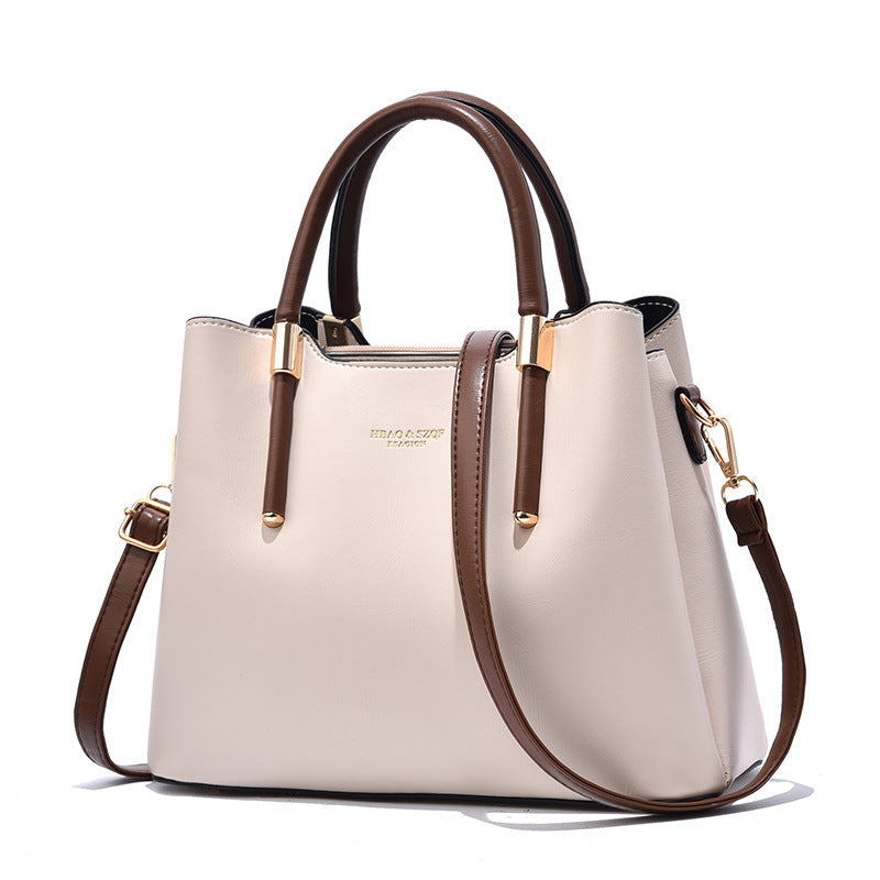 Women's Fashionable Soft Leather Large Capacity Elegant Mother Women's Handbag