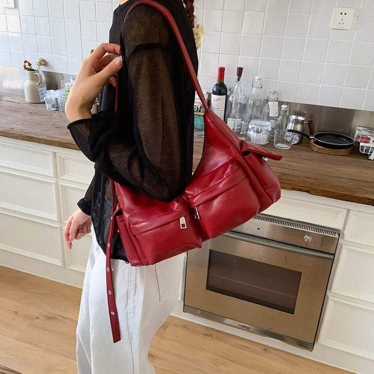 Niche Hot Fan Bike Packet Retro Underarm College Tote Bag