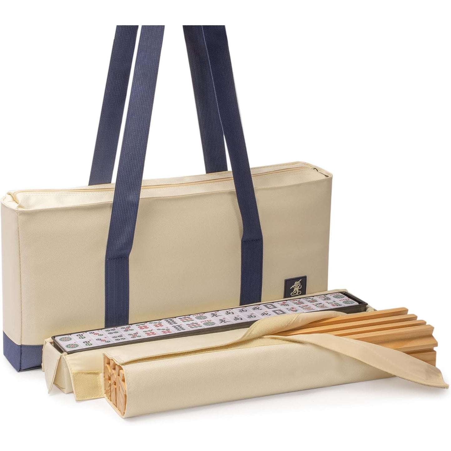 Canvas Portable Three-piece Mahjong Storage Wash Makeup Bag