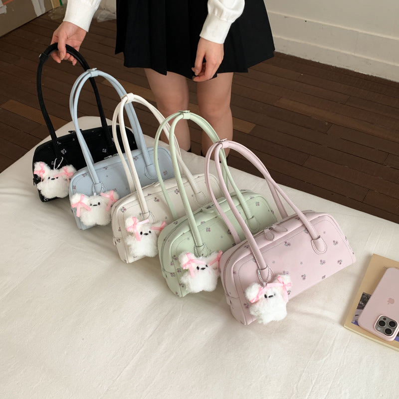 Women's Fashion Printed Commuter Underarm Portable Boston Bags