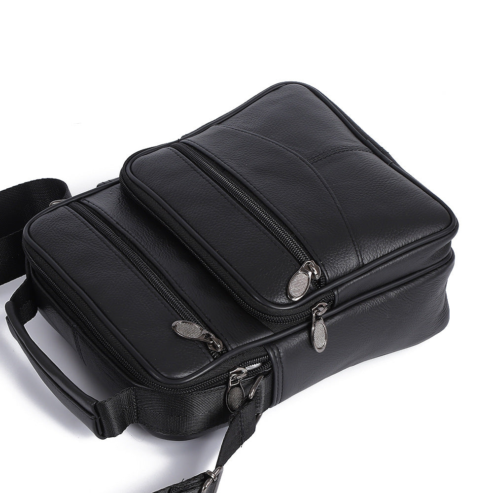 Men's Simple Business Leather First Layer Cowhide Fashion Trendy Men's Messenger Bag