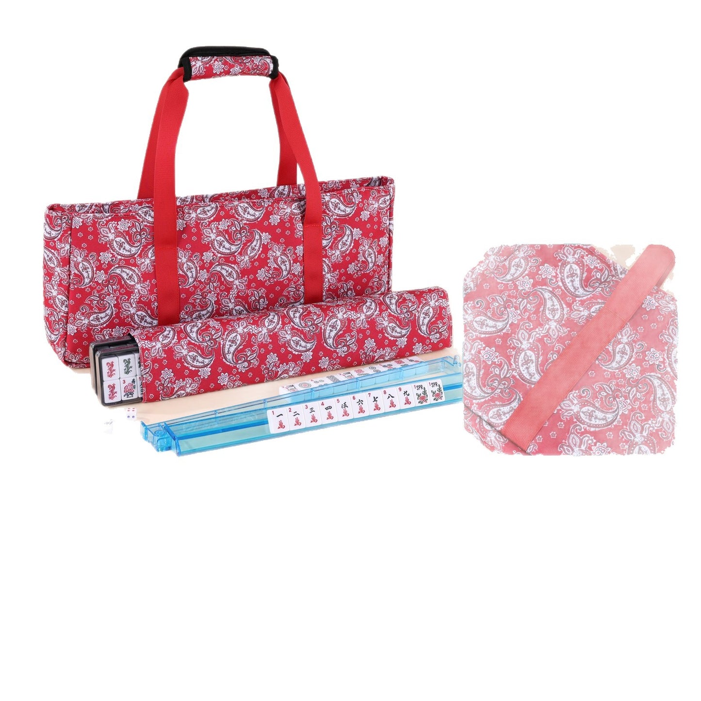 Portable Cashew Mahjong Three-piece Storage Toiletry Makeup Bag
