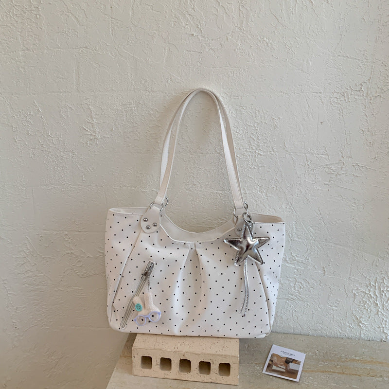 Spring Korean Style Rhinestone Canvas Large Capacity Portable Tote Bag