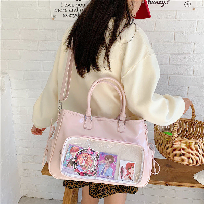 Women's Transparent Bar Cartoon Sweet Macaron Class Large Women's Backpack
