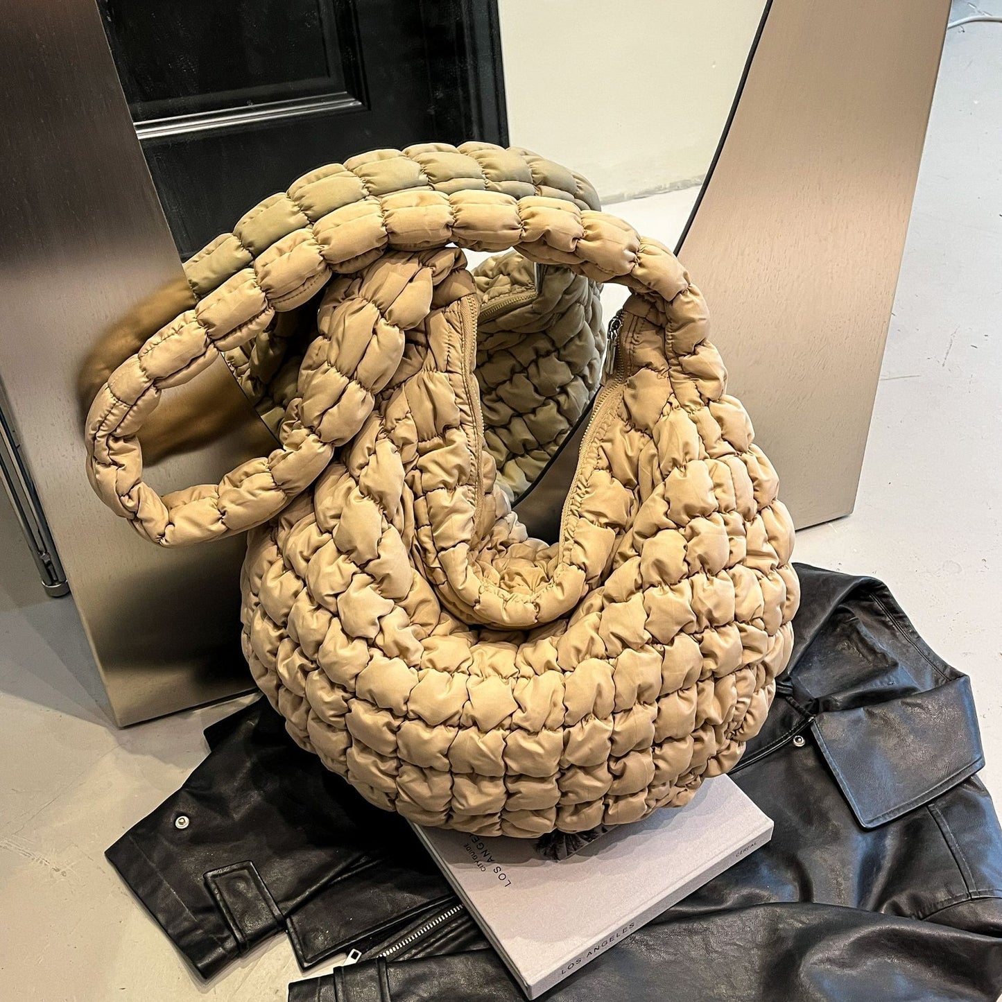 Korean Pleated Cloud Bubble Large Capacity Tote Bag