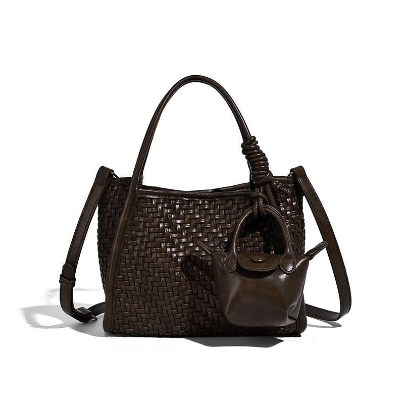 Women's Hand-woven Portable Soft Leather Fashionable For Women's Shoulder Bag