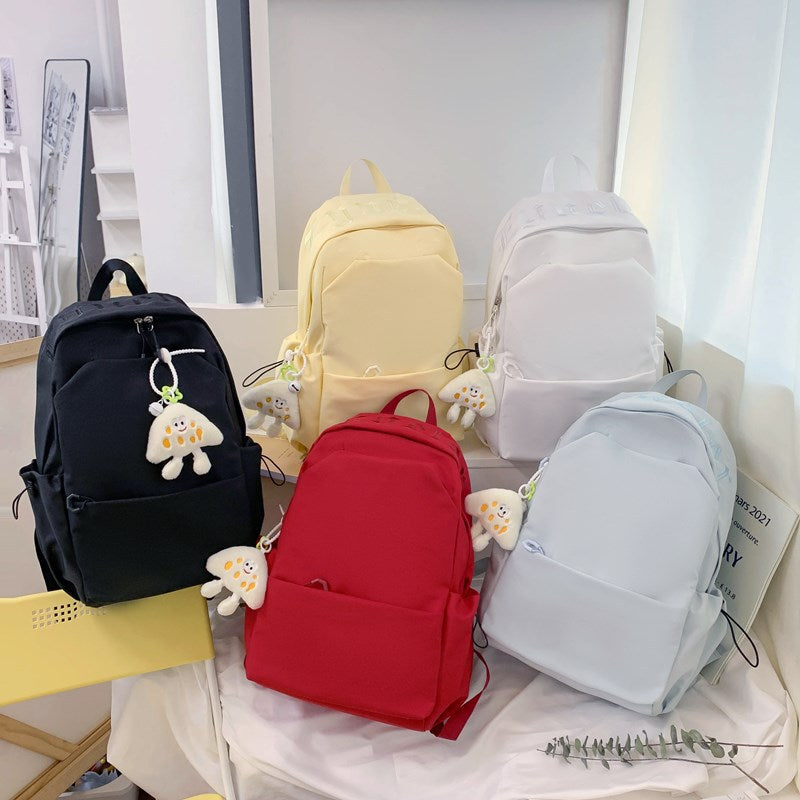 College Cute Pure Color Versatile Large Capacity Leisure Backpack
