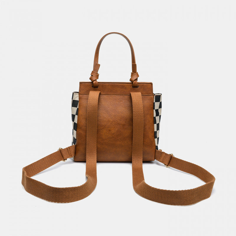 Chessboard Plaid Female College Large Capacity Leisure Women's Backpack