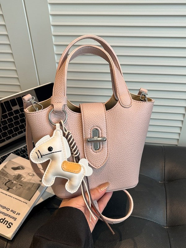 Niche Solid Color Design Advanced Sweet Western Style Trendy Bucket Bag