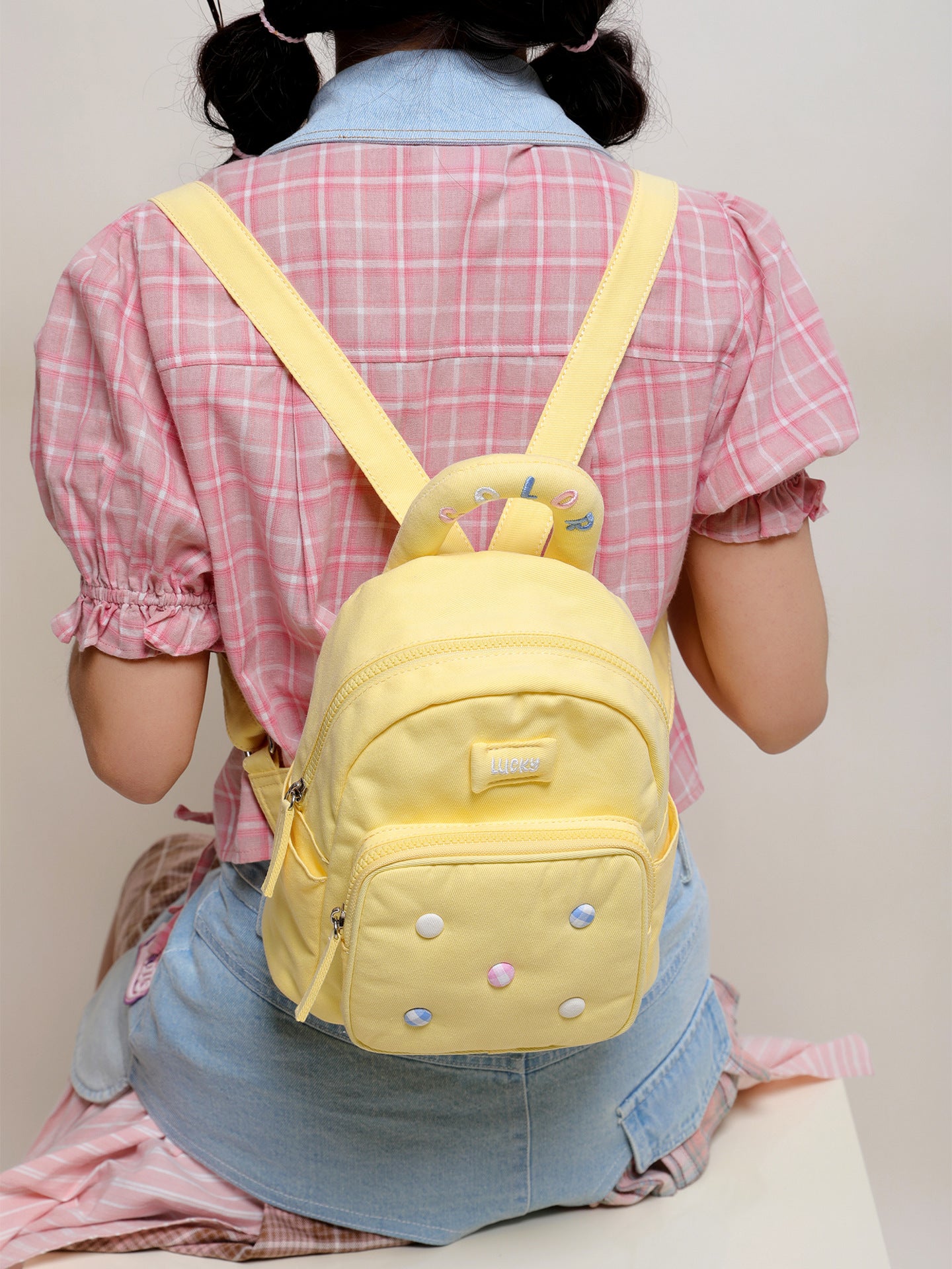 Summer Plaid Canvas Korean Color Dopamine Bags