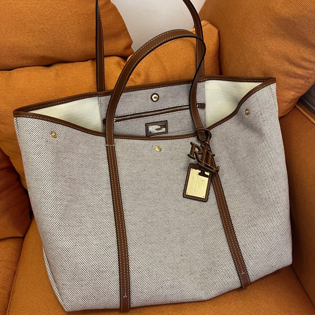 Women's Ralph Lauren Canvas Portable Large Capacity Shopping Tote Bags