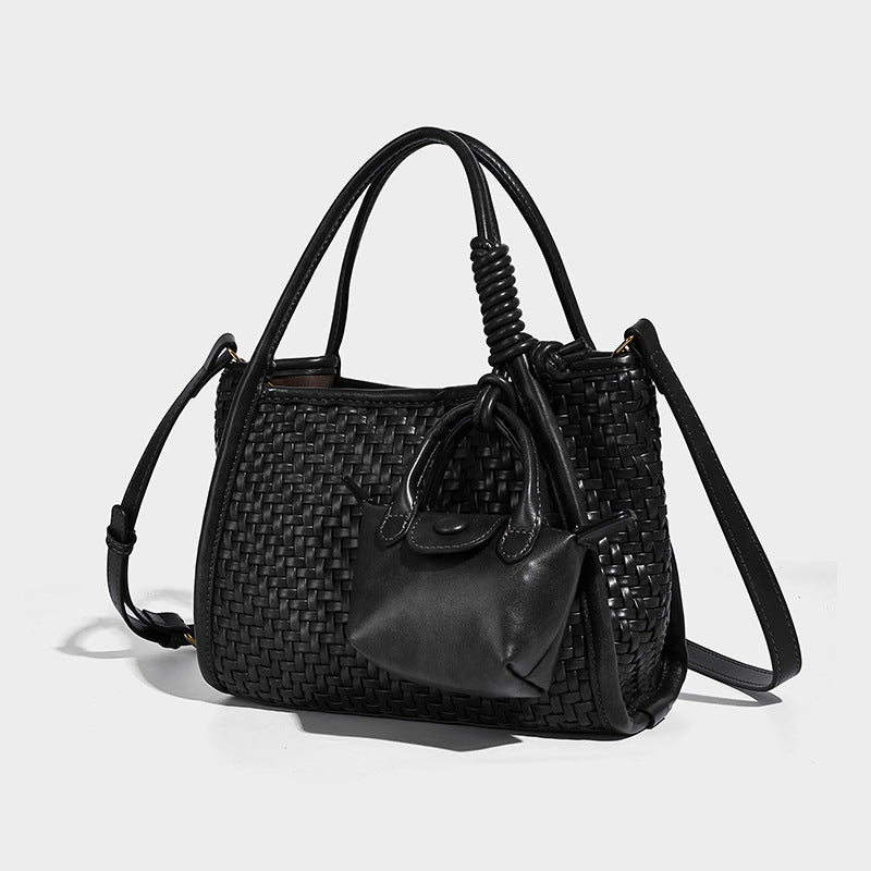 Women's Hand-woven Portable Soft Leather Fashionable For Women's Shoulder Bag